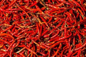 Red spicy chili peppers